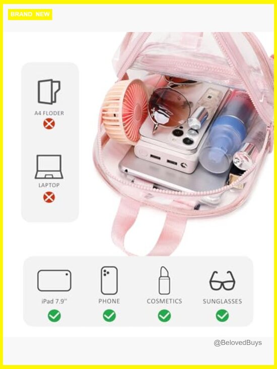 Clear Mini Backpack for Stadium Events - Waterproof PVC
